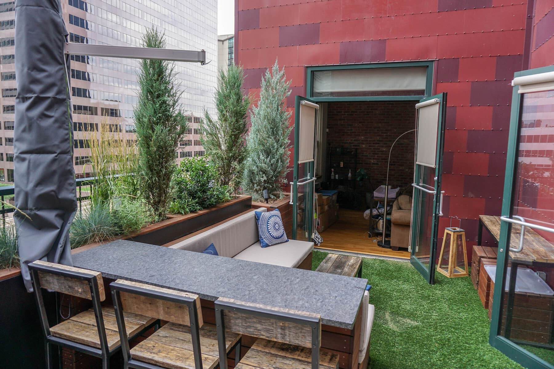 Built-In Furniture Rooftop Deck Outdoor Kitchen Built-In Planters Downtown Denver