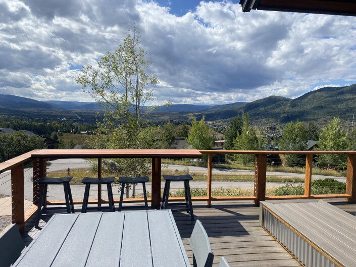 mountain views from renovated deck steamboat springs co